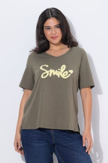 Plus size veliki brojevi Majica kratkih rukava V ovratnika za punije