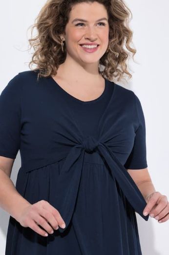 Plus size veliki brojevi Haljina midi kratkih rukava za punije