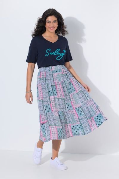 Veliki brojevi Suknja midi A kroja moda za punije