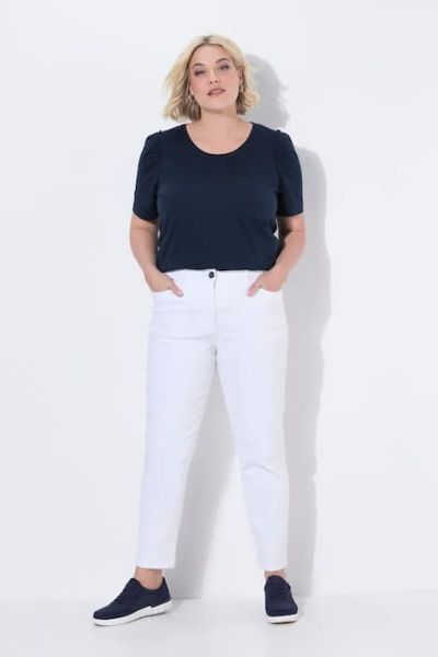 Veliki brojevi Traperice povišenog struka moda za punije