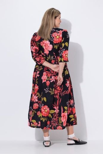 Plus size veliki brojevi Haljina 3/4 rukava okrulog izreza za punije