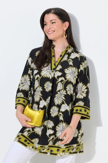 Plus size veliki brojevi Tunika elegantna 3/4 rukava A kroja s kragnom za punije