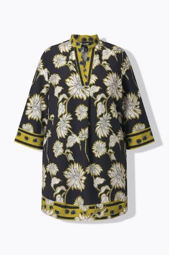 Plus size veliki brojevi Tunika elegantna 3/4 rukava A kroja s kragnom za punije