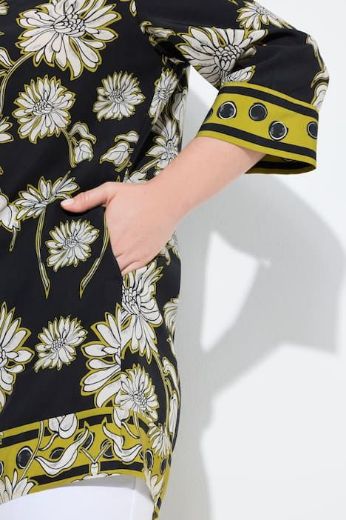 Plus size veliki brojevi Tunika elegantna 3/4 rukava A kroja s kragnom za punije