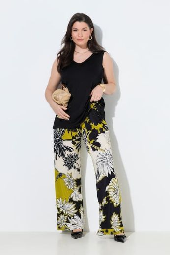 Plus size veliki brojevi Hlače širokih nogavica cvjetnog uzorka za punije