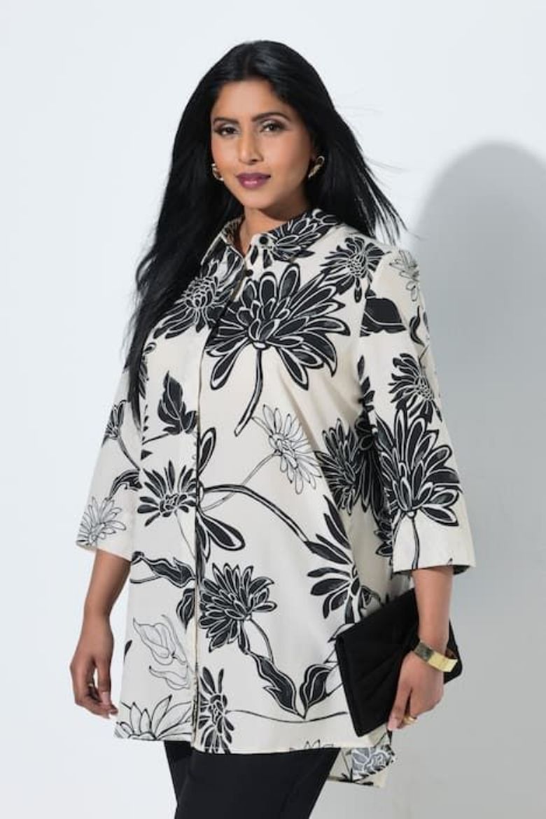 Plus size veliki brojevi Bluza 3/4 rukava dužeg A kroja za punije