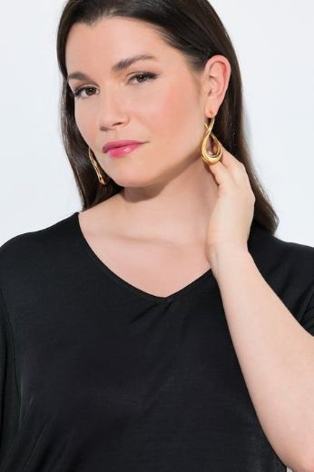 Plus size veliki brojevi Majica srednje dugih rukava V izreza za punije