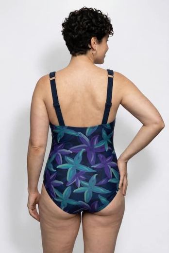 Plus size veliki brojevi Kupaći kostim elastičnihi naramenica i mekanih košarica cvjetni uzorak za punije