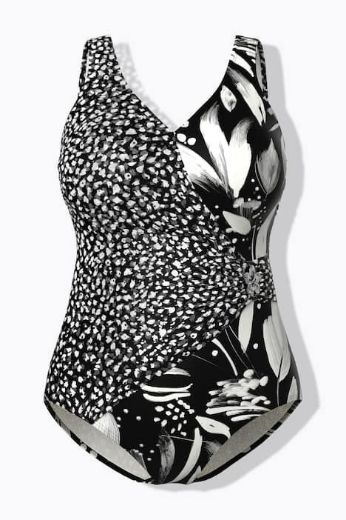 Plus size veliki brojevi Kupaći kostim jednodijelni s ukrasom za punije