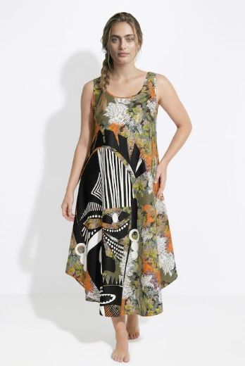 Plus size veliki brojevi Haljina midi A kroja bez rukava za punije