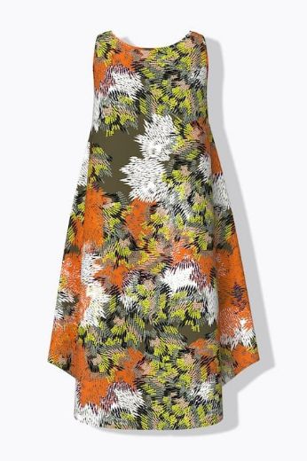 Plus size veliki brojevi Haljina midi A kroja bez rukava za punije