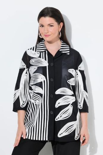 Plus size veliki brojevi Bluza 3/4 rukava sa kragnom za punije