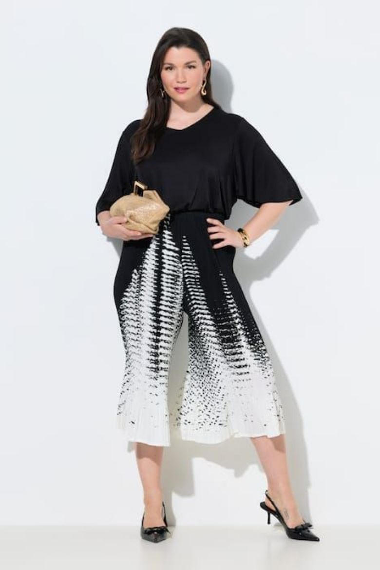 Plus size veliki brojevi Hlače širokih nogavica elastičnog strukaa za punije