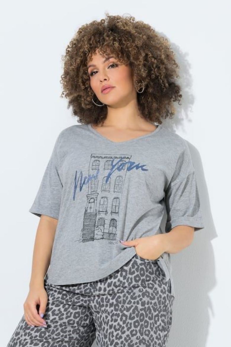 Plus size veliki brojevi Majica kratkih rukava šireg kroja za punije