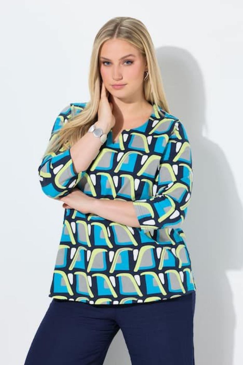 Plus size veliki brojevi Majica 3/4 rukava s izrezom za punije