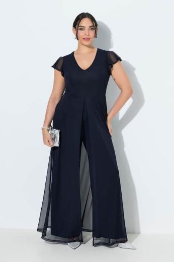 Plus size veliki brojevi Kombinezon kratkih rukava dvoslojni za punije