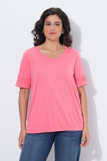 Plus size veliki brojevi Majica kratkih rukava A kroja V izreza za punije