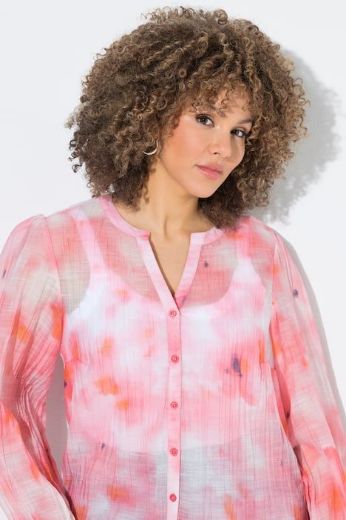 Plus size veliki brojevi Bluza dugih rukava na kopčanje za punije