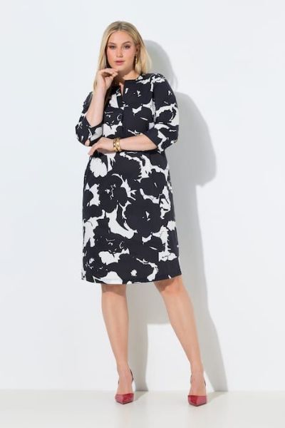 Veliki brojevi Haljina 3/4 rukava cvjetnog uzorka moda za punije