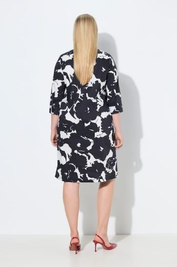 Plus size veliki brojevi Haljina 3/4 rukava cvjetnog uzorka za punije