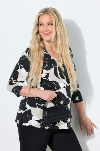 Plus size veliki brojevi Majica 3/4 rukava V izreza za punije