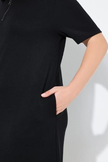 Plus size veliki brojevi Haljina kratkih rukava s kragnom za punije