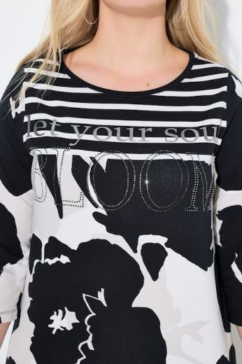 Plus size veliki brojevi Majica 3/4 rukava s ukrasima za punije