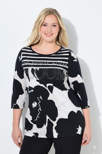 Plus size veliki brojevi Majica 3/4 rukava s ukrasima za punije