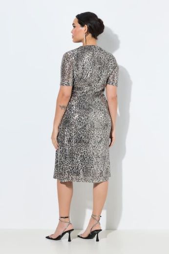 Plus size veliki brojevi Haljina kratkih rukava s šljokicama za punije