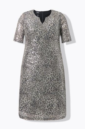 Plus size veliki brojevi Haljina kratkih rukava s šljokicama za punije