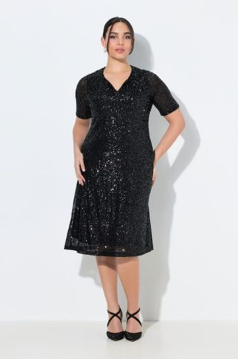 Plus size veliki brojevi Haljina kratkih rukava A kroja za punije