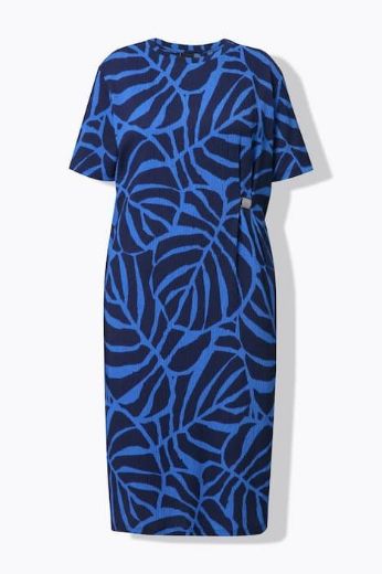 Plus size veliki brojevi Haljina kratkih rukava šireg kroja za punije