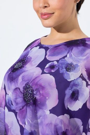 Plus size veliki brojevi Bluza kratkih rukava dvoslojna cvjetnog printa za punije