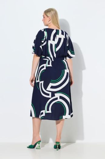 Plus size veliki brojevi Haljina midi kratkih rukava A kroja za punije