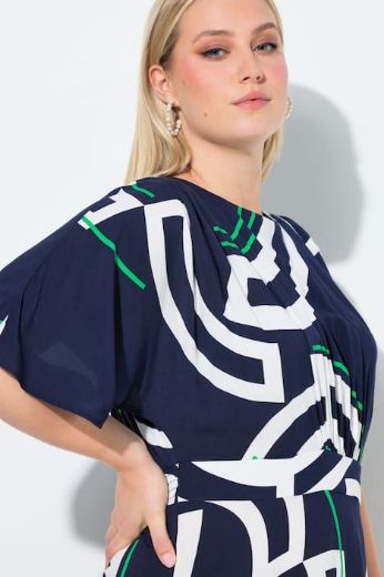 Plus size veliki brojevi Haljina midi kratkih rukava A kroja za punije