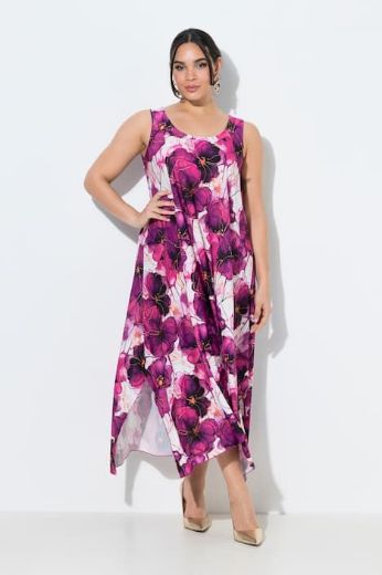 Plus size veliki brojevi Haljina bez rukava cvjetnog uzorka za punije