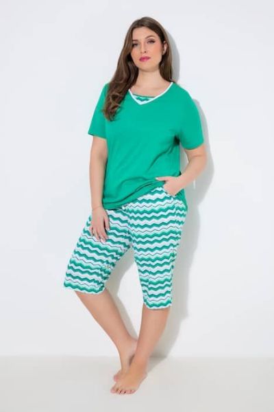 Veliki brojevi Pidžama dvodjelna kratkih rukava moda za punije