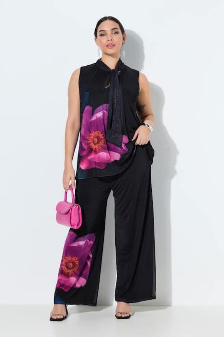 Plus size veliki brojevi Hlače od šifona širokih nogavica za punije