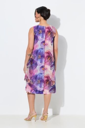 Plus size veliki brojevi Haljina elegantna midi bez rukava A kroja za punije