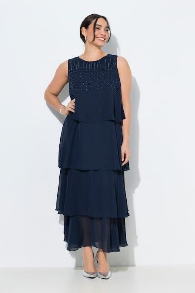 Veliki brojevi Haljina elegantna maxi bez rukava moda za punije