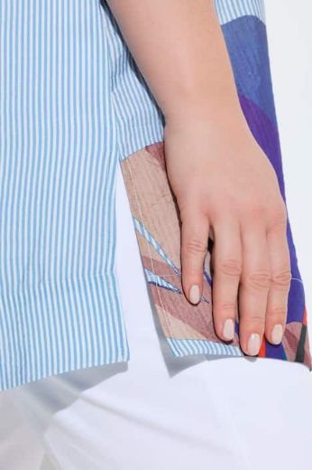 Plus size veliki brojevi Bluza 3/4 rukavi s kragnom za punije