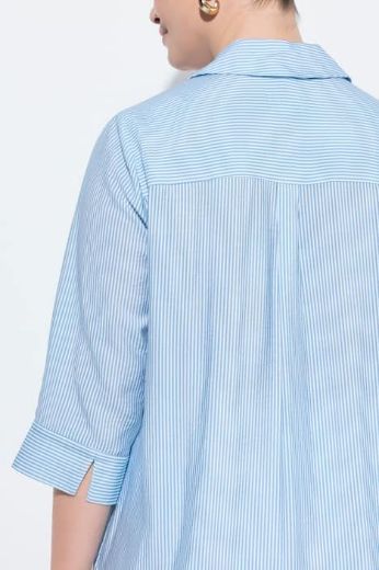 Plus size veliki brojevi Bluza 3/4 rukavi s kragnom za punije