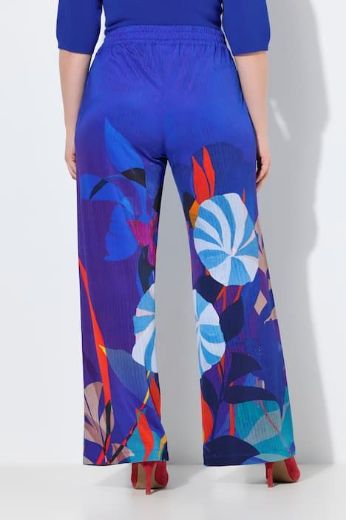 Plus size veliki brojevi Hlače širokih nogavica cvjetnog uzorka za punije