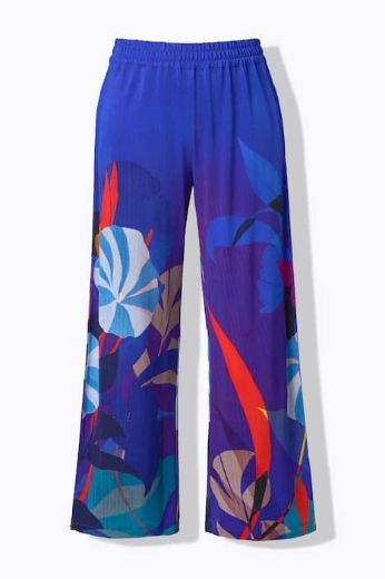 Plus size veliki brojevi Hlače širokih nogavica cvjetnog uzorka za punije