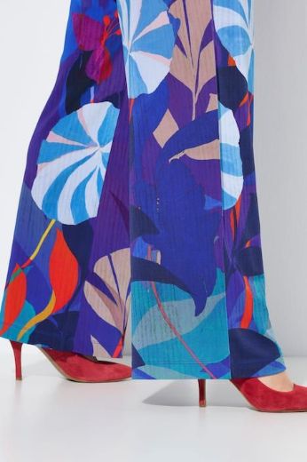 Plus size veliki brojevi Hlače širokih nogavica cvjetnog uzorka za punije