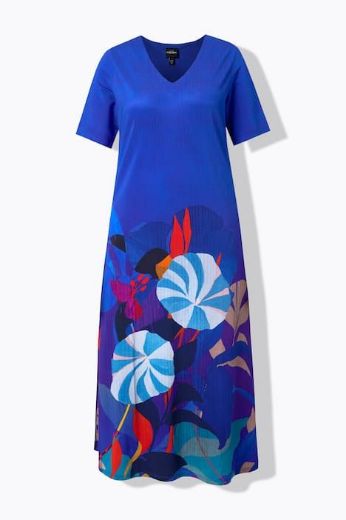 Plus size veliki brojevi Haljina midi poludugih rukava V izrez za punije