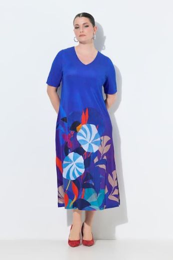 Plus size veliki brojevi Haljina midi poludugih rukava V izrez za punije