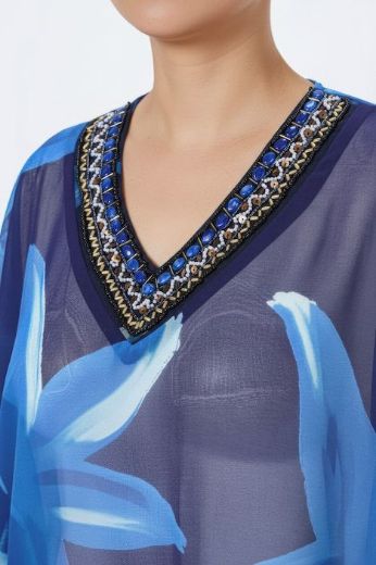 Plus size veliki brojevi Tunika poludugih rukava V izrez cvjetni uzorak za punije