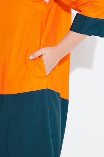 Plus size veliki brojevi Haljina midi 3/4 rukavi s kragnom za punije