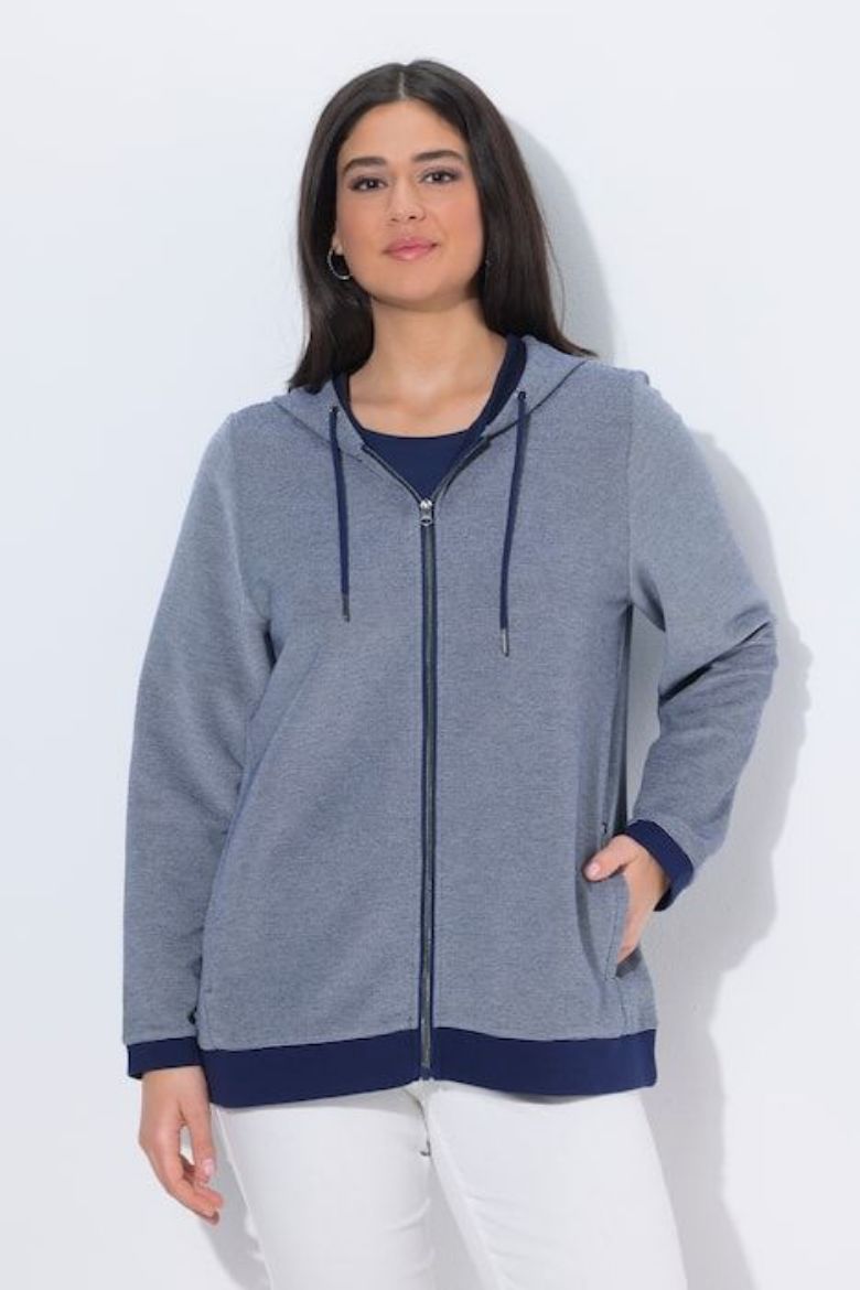 Plus size veliki brojevi Majica dugih rukava patent zatvarač s kapuljačom za punije